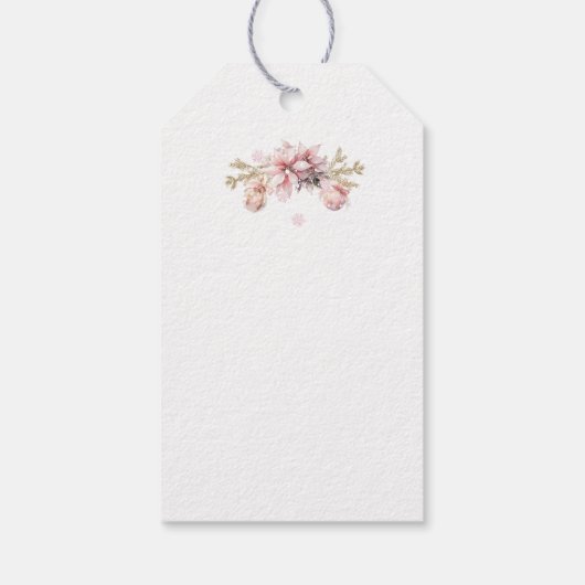 ピンククリスマス小さな女の子 ギフトタグ (裏面)