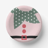 ピンククリスマス小妖精や小人スーツホリデーパーティー ペーパーボウル (正面)