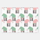 ピンククリスマス格言ズビレッジシティ ラッピングペーパーシート (正面3)