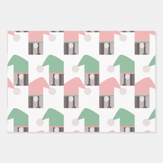 ピンククリスマス格言ズビレッジシティ ラッピングペーパーシート (正面3)