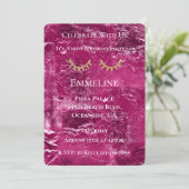 ピンククリンクレグリジー金ゴールドグリッターまつげ 招待状 (スタンド正面)