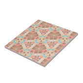 ピンククリームとブラウン抽象芸術幾何学模様 タイル (側面)