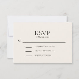 ピンククリームのブライダルRSVP 出欠カード