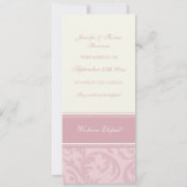 ピンククリームの婚約発表カード 案内状 (裏面)