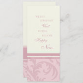 ピンククリームの婚約発表カード 案内状 (正面/裏面)