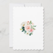 ピンククリームの花柄幾何学模様の初めての聖体拝領 招待状 (裏面)