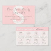 ピンククリームアイブローラミネーションアフターケアアドバイス 名刺 (正面/裏面)