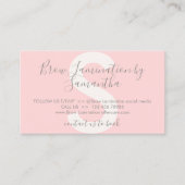 ピンククリームアイブローラミネーションアフターケアアドバイス 名刺 (正面)