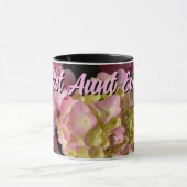 ピンククリームアジサイ黄色ピンクのフローラ最高の叔母 マグカップ (中央)