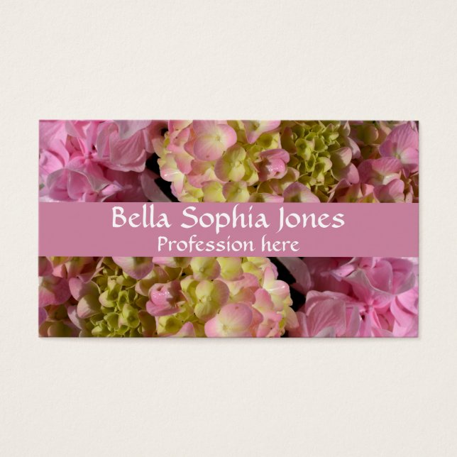 ピンククリームアジサイ黄色ピンクグリーンフローラ (正面)