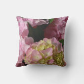 ピンククリームアジサイ黄色ピンクグリーンフローラ アウトドアクッション (裏面)