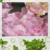 ピンククリームアジサイ黄色ピンクグリーンフローラ キッチンタオル (折り畳み)