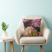 ピンククリームアジサイ黄色ピンクグリーンフローラ クッション (椅子)