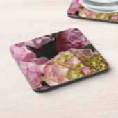 ピンククリームアジサイ黄色ピンクグリーンフローラ コースター (左側)
