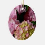 ピンククリームアジサイ黄色ピンクグリーンフローラ セラミックオーナメント (右)