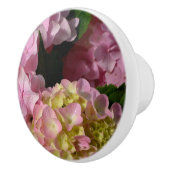 ピンククリームアジサイ黄色ピンクグリーンフローラ セラミックノブ (右)