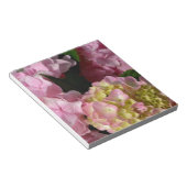 ピンククリームアジサイ黄色ピンクグリーンフローラ ノートパッド (アングル)