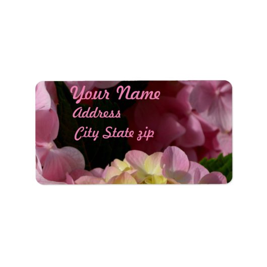 ピンククリームアジサイ黄色ピンクグリーンフローラ ラベル (正面)