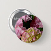 ピンククリームアジサイ黄色ピンクグリーンフローラ 缶バッジ (正面&裏面)