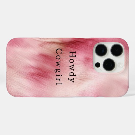 ピンククリームアニマルコウィド女性のカーボーイファー Case-Mate iPhoneケース (裏面 (横))