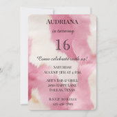ピンククリームサウスウエスト女性のカーボーイコウィド16誕生日 招待状 (正面)