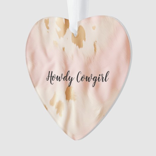 ピンククリームサウスウエスト女性のカーボーイ牛革 オーナメント (正面)