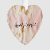 ピンククリームサウスウエスト女性のカーボーイ牛革 オーナメント (正面)