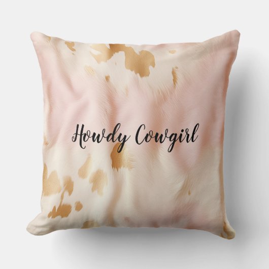 ピンククリームサウスウエスト女性のカーボーイ牛革 クッション (正面)