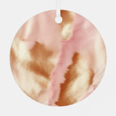 ピンククリームサウスウエスト女性のカーボーイ牛革 メタルオーナメント (裏面)