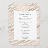 ピンククリームゼブラアニマルプリントブライダルシャワー 招待状 (正面/裏面)