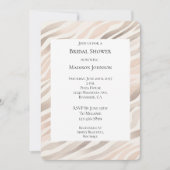 ピンククリームゼブラアニマルプリントブライダルシャワー 招待状 (正面)