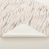 ピンククリームゼブラアニマルプリント シェルパブランケット (3/4)