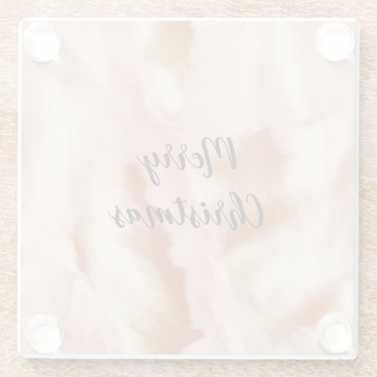 ピンククリームタンサウスウェスト女性のカーボーイコウィド ガラスコースター (裏面)