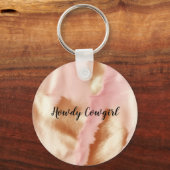 ピンククリームタンサウスウェスト女性のカーボーイコウィド キーホルダー (正面)