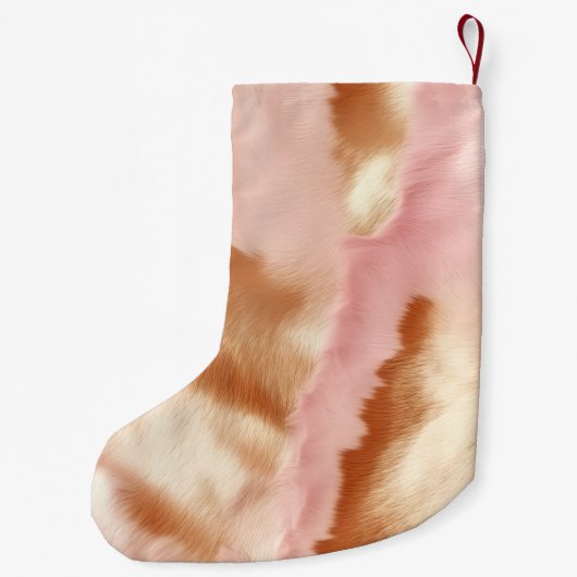 ピンククリームタンサウスウェスト女性のカーボーイコウィド スモールクリスマスストッキング (裏面)