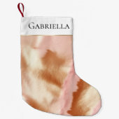 ピンククリームタンサウスウェスト女性のカーボーイコウィド スモールクリスマスストッキング (正面)