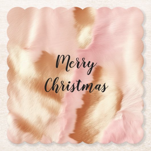 ピンククリームタンサウスウェスト女性のカーボーイコウィド ペーパーコースター (正面)