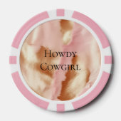 ピンククリームタンサウスウェスト女性のカーボーイコウィド ポーカーチップ (正面)