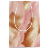 ピンククリームタンサウスウェスト女性のカーボーイコウィド ミディアムペーパーバッグ (正面)