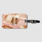 ピンククリームタンサウスウェスト女性のカーボーイコウィド ラゲッジタグ (正面横)