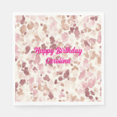 ピンククリームチョコレートブラウンヒョウ動物誕生日 スタンダードランチョンナプキン (正面)