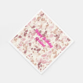 ピンククリームチョコレートブラウンヒョウ動物誕生日 スタンダードランチョンナプキン (角)