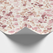 ピンククリームチョコレートブラウンヒョウ動物誕生日 ラッピングペーパー (角)