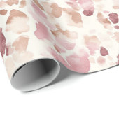 ピンククリームチョコレートブラウンヒョウ動物誕生日 ラッピングペーパー (ロールコーナー)