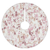 ピンククリームチョコレートブラウンヒョウ ブラッシュドポリエステルツリースカート (正面)