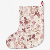 ピンククリームチョコレートブラウンヒョウ ラージクリスマスストッキング (裏面)