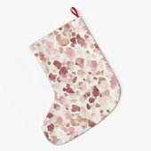 ピンククリームチョコレートブラウンヒョウ ラージクリスマスストッキング (裏面 (吊り時))