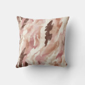 ピンククリームチョコレートブラウン抽象芸術ヒョウ動物 クッション (裏面)