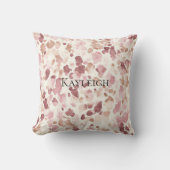 ピンククリームチョコレートブラウン抽象芸術ヒョウ動物 クッション (正面)