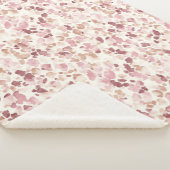 ピンククリームチョコレートブラウン抽象芸術ヒョウ動物 シェルパブランケット (3/4)